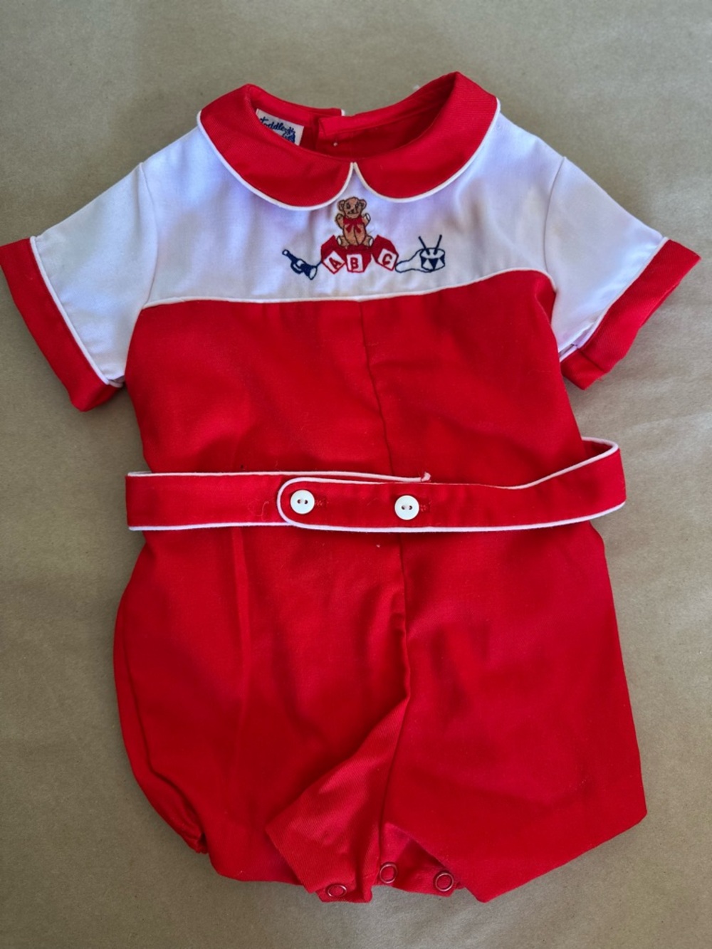 Vintage toddle tyke bear abc romper size 9 months